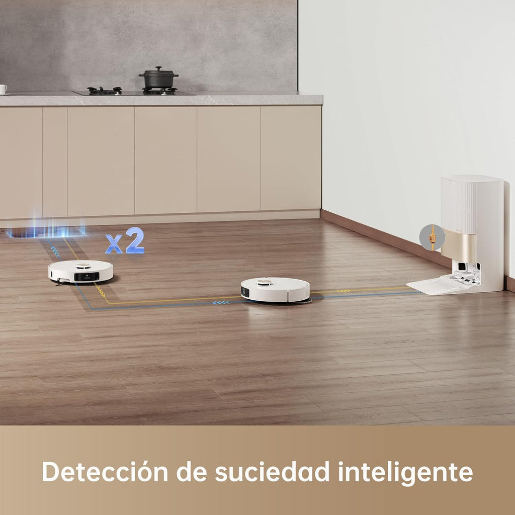 Dreame – X40 Ultra Complete Robot aspirador y fregasuelos blanco con base automática y navegación inteligente para hogar